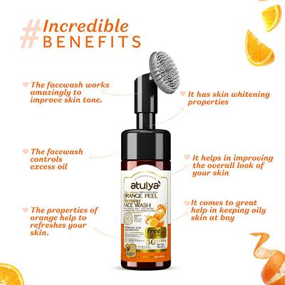 Atulya Orange Peel Foaming Face Wash 150 ml - Scrubs & Exfoliants