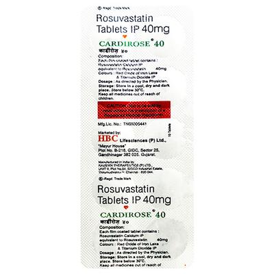 Cardirose 40mg Tablet 10'S - High Cholesterol-Dys