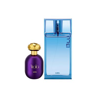 Ajmal Viola EDP Fruity Floral Perfume And Blu EDP Aquatic Woody Perfume 165 ml - Perfumes (Edt/Edp)
