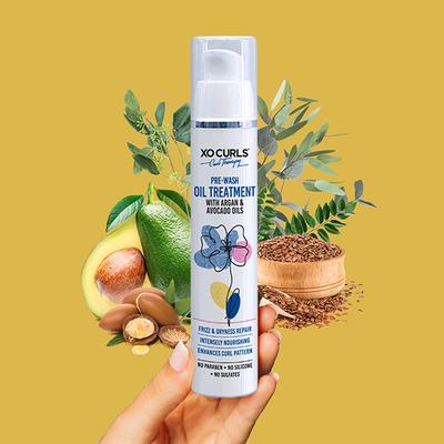 Xo Curls Pre-Wash Oil Treatment For Intense Hydration, Contains A Blend Of Argan & Avocado Oils 50 ml - Hair Oils