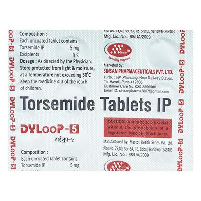 DYLOOP 5 Tablet 15's - Hypertension-Diu
