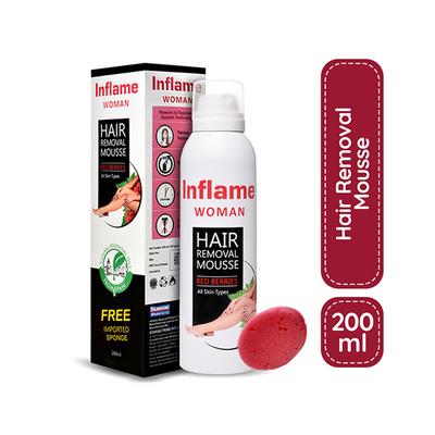 Inflame Woman Hair Removal Mousse Foam - Red Berries 200 ml - Shaving & Hair Removal