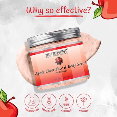 Nutriment Apple cider Scrub All Skin Type 250 gm - Scrubs & Exfoliants