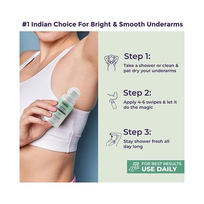 Sanfe Underarm Lightening Roll On for Women, For Underarms, Lightens & Remove Pigmentation, Deodorant for Underarms, Glycoclear Technology 50 ml - Intimate Care