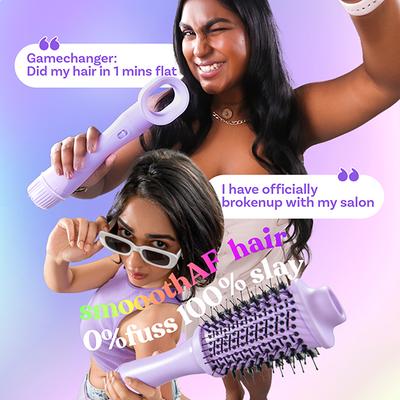 Bombae Hairess Ionic 3-in-1 Hot Air Brush Dryer, Volumizer, & Straightener, Cool Shot Drying 1200 W 700 g - Hair Dryers