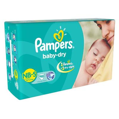 Pampers Baby-Dry NB Diapers (S) 46's - Diapers & Wipes