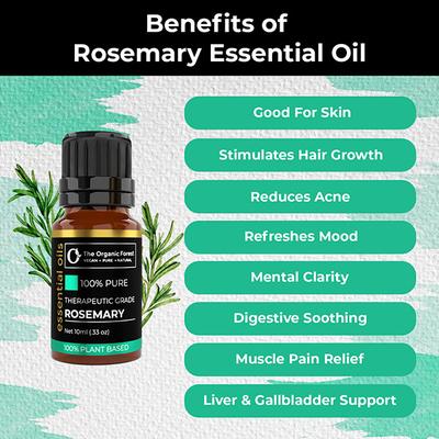 Organic Forest 100% VEGAN Rosemary Essential Oil 10 ml - Essential Oils