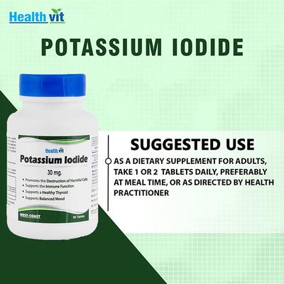 Healthvit Potassium Iodide 30MG- Tablets 60's - Calcium And Minerals
