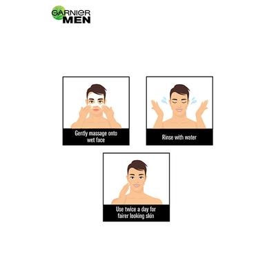 Garnier Men Power White Anti-Dark Cells Fairness Face Wash 100 Gm - Face Wash & Cleansers