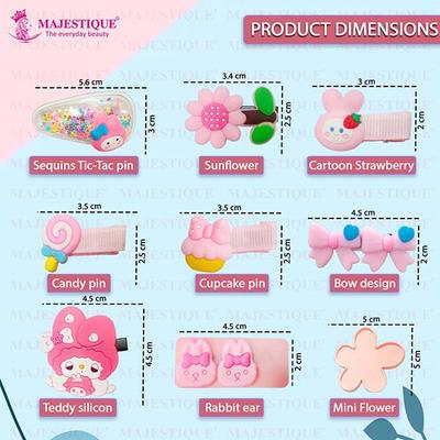 Majestique Multi Shape Hair Clips Set Baby Hairpin For Girls Cute Design Hair Accessories For Kids - Multicolor 14's - Hair Clips/Bands