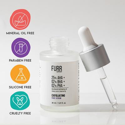 FURR By Pee Safe AHA 25% + PHA 5% + BHA 2% Exfoliating Face Serum Offers Gentle Exfoliation , Boosts Collagen & Refines Texture, Restores Clarity & Radiance 30 ml - Face Gels