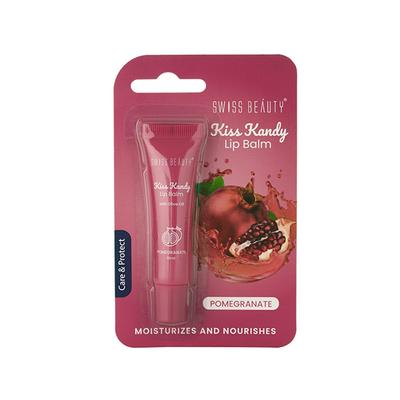 Swiss Beauty Kiss Kandy Lip Balm With Olive Oil, Shade - Pomegranate 10 ml - Lip Balms