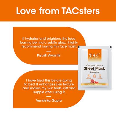 T.A.C - The Ayurveda Co. Vitamin C Serum Sheet Mask with Liquorice Toning and Brightening 22ml - Sheet Masks