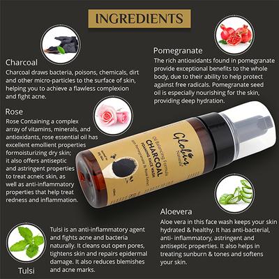 Globus Naturals Charcoal Anti Pollution, Acne Control Foaming Face Wash 150 ml - Face Wash & Cleansers