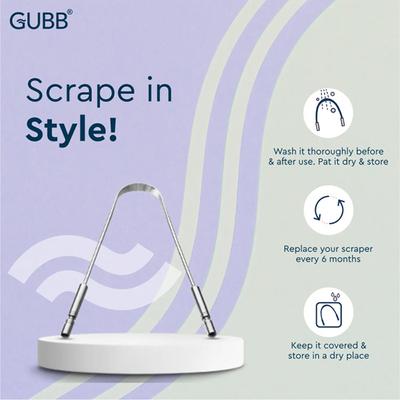 Gubb Metal Tongue Cleaner High Grade Stainless Steel 1's - Floss & Tongue Cleaners