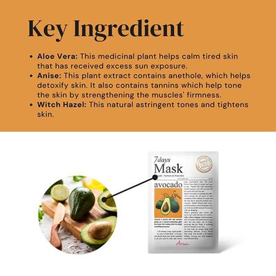 Ariul Seven Days Mask Avocado 20 ml - Sheet Masks