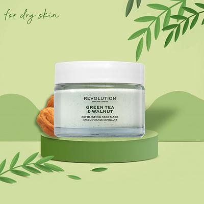 Revolution Skin Green Tea & Walnut Exfoliating Face Mask 50 ml - Masks & Peels