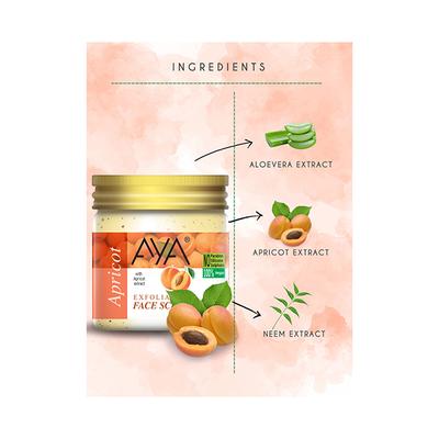 Aya Apricot Exfoliating Face Scrub, No Paraben, No Silicone, No Sulphate 100 ml - Scrubs & Exfoliants