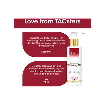Tac - The Ayurveda Co. Kumkumadi Cleansing Milk for Deep Cleansing and Acne Prone Skin 100 ml - Make Up Removers