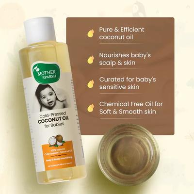 Mother Sparsh Cold-Pressed Coconut Oil for Babies 200 ml - Creams, Lotions & Oils