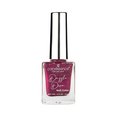 Coloressence Dazzle Diva Glitter Metallic Nail Paint -Pink Topaz Color 10 ml - Nail Polish