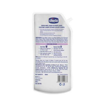 Chicco Sensitive 0M + Baby Laundry Detergent Delicate Flowers 500 ml - Baby Detergents