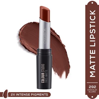 Chambor Tres Matte Lipstick Lasting Bold Pigment With SPF 30 N 292 Chocolat Ellora 3.2 gm - Lipsticks