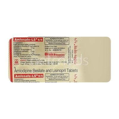 Amlosafe LS 5/5mg Tablet 10'S - Hypertension-ACE