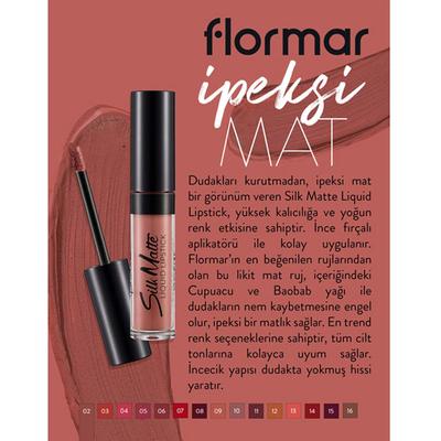 Flormar Silk Matte Liquid Lipstick 002 Fall Rose 4.5 gm - Liquid Lipsticks