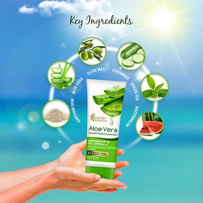 Oriental Botanics Aloe Vera, Green Tea & Cucumber SPF 50 Sunscreen Cream 100 ml - Face Sunscreen