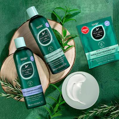 Hask Tea Tree Oil and Rosemary Hair and Scalp Treatment Mask 50 gm - Hair Masks & Packs