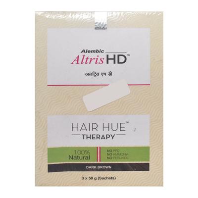 Altris HD Hair Hue Therapy Dark Brown Sachet 3X50gm - Hair Loss-Oth