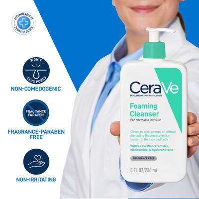 CeraVe Foaming Cleanser For Normal To Oily Skin 236 ml - Face Wash & Cleansers