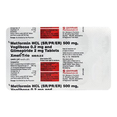 Xmet Trio 2/500/0.2mg Tablet 10'S - Diabetes-Ant