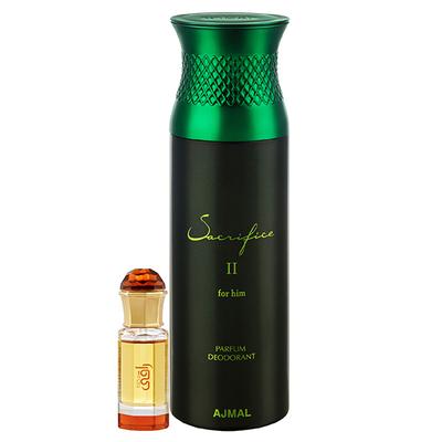 Ajmal Mukhallat Raaqi Concentrated Perfume Oil Floral Fruity And Sacrifice II For Him Deodorant Fruity Aromatic Fragrance 210 ml - Perfumes (Edt/Edp)