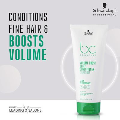 Schwarzkopf Professional Bonacure Volume Boost Jelly Conditioner with Creatine for Fine Hair with Vegan Keratin 200 ml - Conditioners