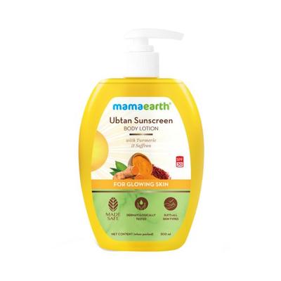 Mamaearth Ubtan Sunscreen Body Lotion SPF 30 with Turmeric & Saffron for Glowing Skin 300 ml - Body Sunscreen