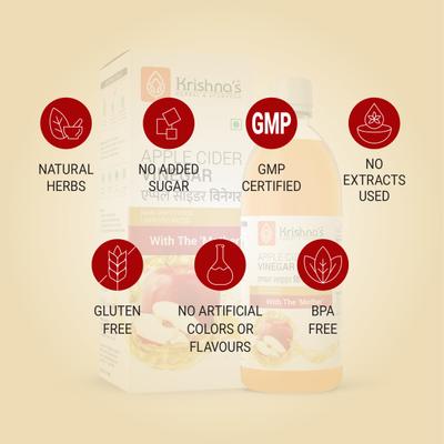 Krishna's Herbal & Ayurveda Apple Cider Vinegar 500 ml - Ayurvedic Juices