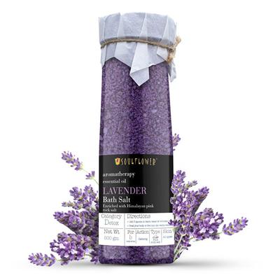 Soulflower Lavender Aroma Bath Salt 500 gm - Bath Salts