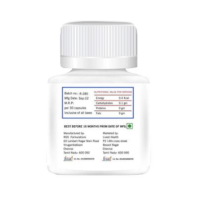 Livest Health Nicotinamide Mononucleotide (NMN) High Absorption 100mg Antioxidant & Longevity 30's - Protein Drink