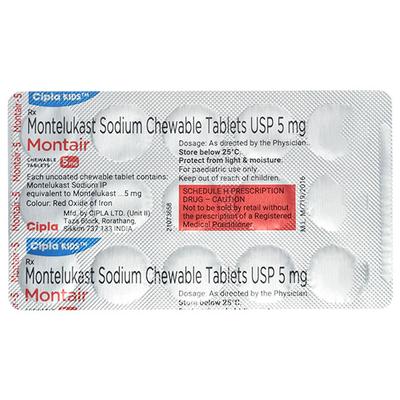 Montair 5mg Chewable Tablet 15'S - Allergies-Ant