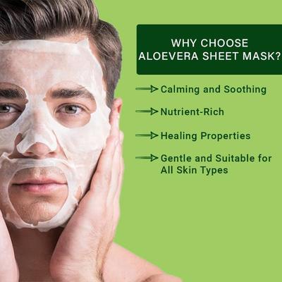 Mancode Aloe Vera Facial Sheet Mask For All Skin Types 25 gm - Face Mask