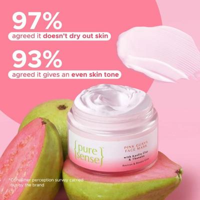 PureSense Pink Guava Face Mask with Kaolin Clay & Thanaka For Glowing Skin 65 gm - Face Mask