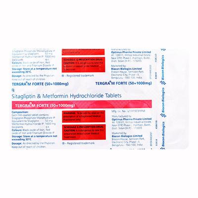 TERGRA M FORTE 50+1000 Tablet 10's - Diabetes-Ant