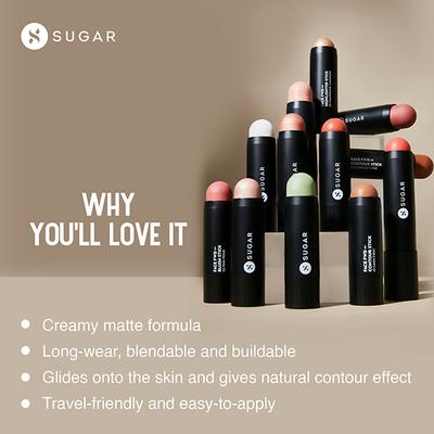 SUGAR Cosmetics Face Fwd Contour Stick - 01 Fawn First (Milk Chocolate Brown) 9 gm - Foundation