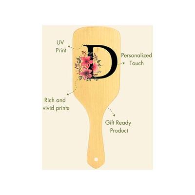 Allure Personalised Paddle Hair Brush Letter D 1's - Hair Brushes
