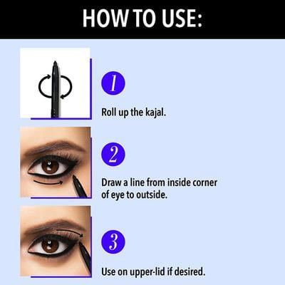 Blue Heaven 24 Hr Stay Kajal, Jet Black 0.30gm - Kajal & Kohls