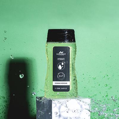 Nordest Paris Hydrate Cleansing and Refreshing Shower Gel - 3 In 1 Hair Body and Face Wash 250 ml - Shower Gels & Body Wash