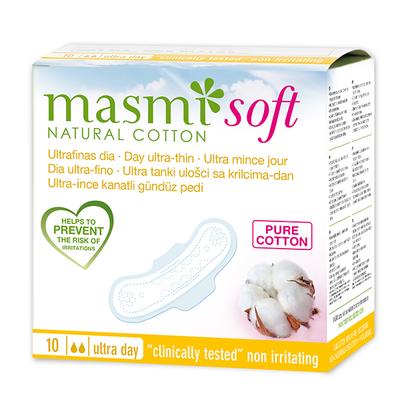Masmi Natural Cotton Soft Sanitary Pads - Ultra Day (Wings) 10's - Sanitary Napkins