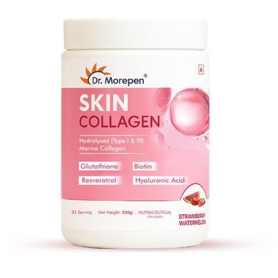 Dr. Morepen Skin Collagen Powder - Strawberry Watermelon 250 g - Hair & Skin